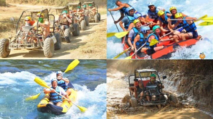 Side Full-Day Buggy Safari, Rafting, and Zipline Tour