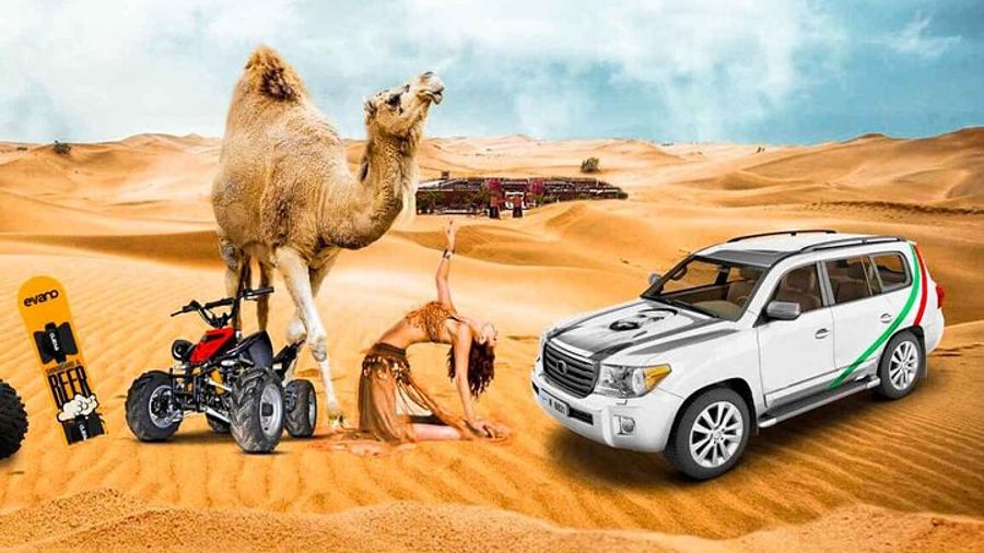 Half Day Desert Safari with Sand Boarding and Camel Ride