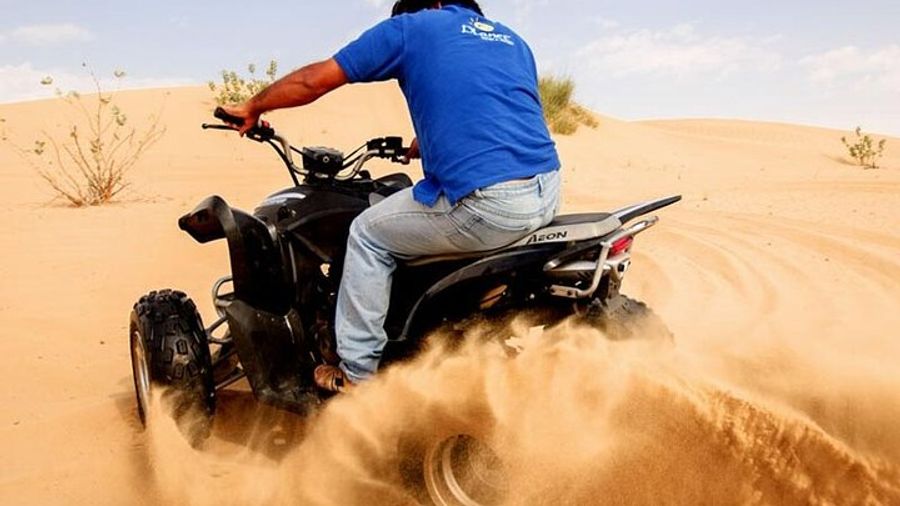 Dubai Desert Safari Tour with Quad Bike for 60mins & BBQ Dinner.