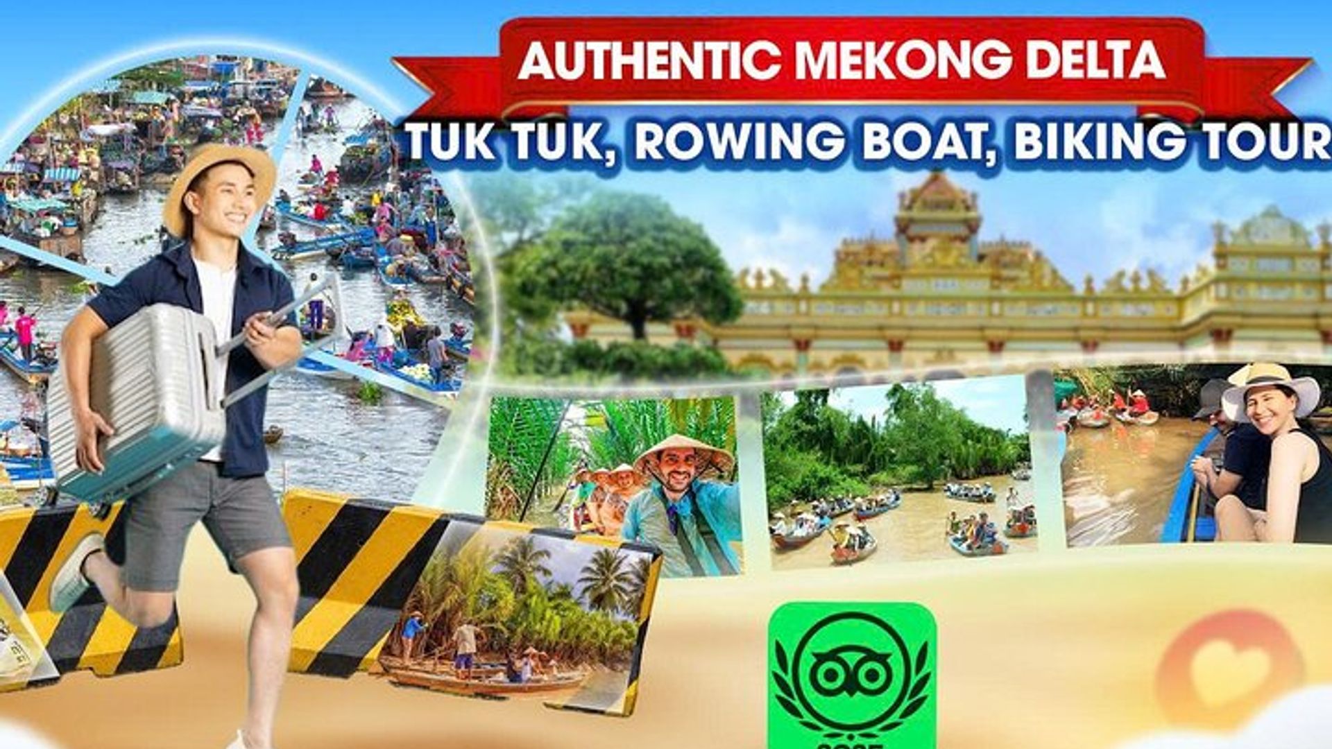 Authentisches Mekong Delta : Tuk Tuk, Ruderboot, Radtour