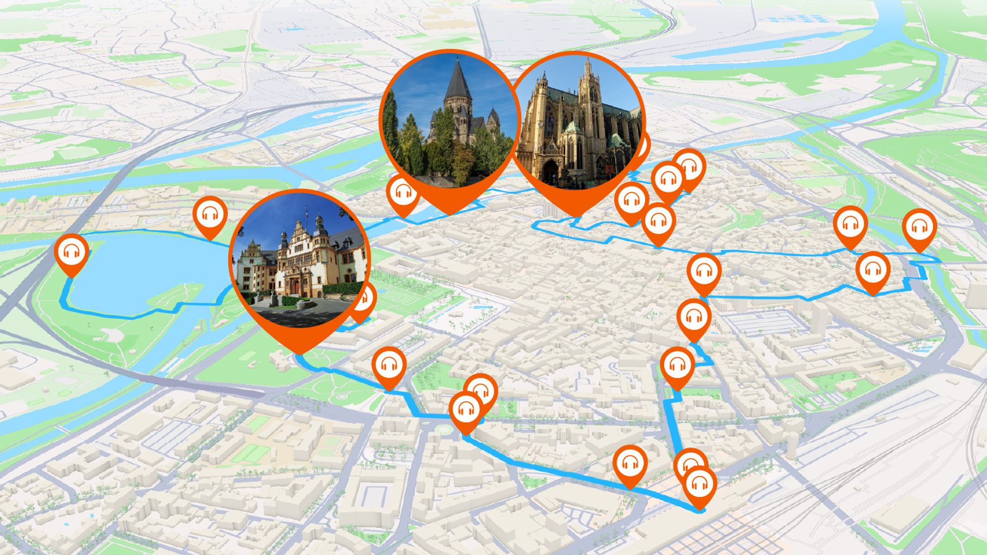 Metz: Audio Guided Walking Tour (3:15 - 27 audio comments)