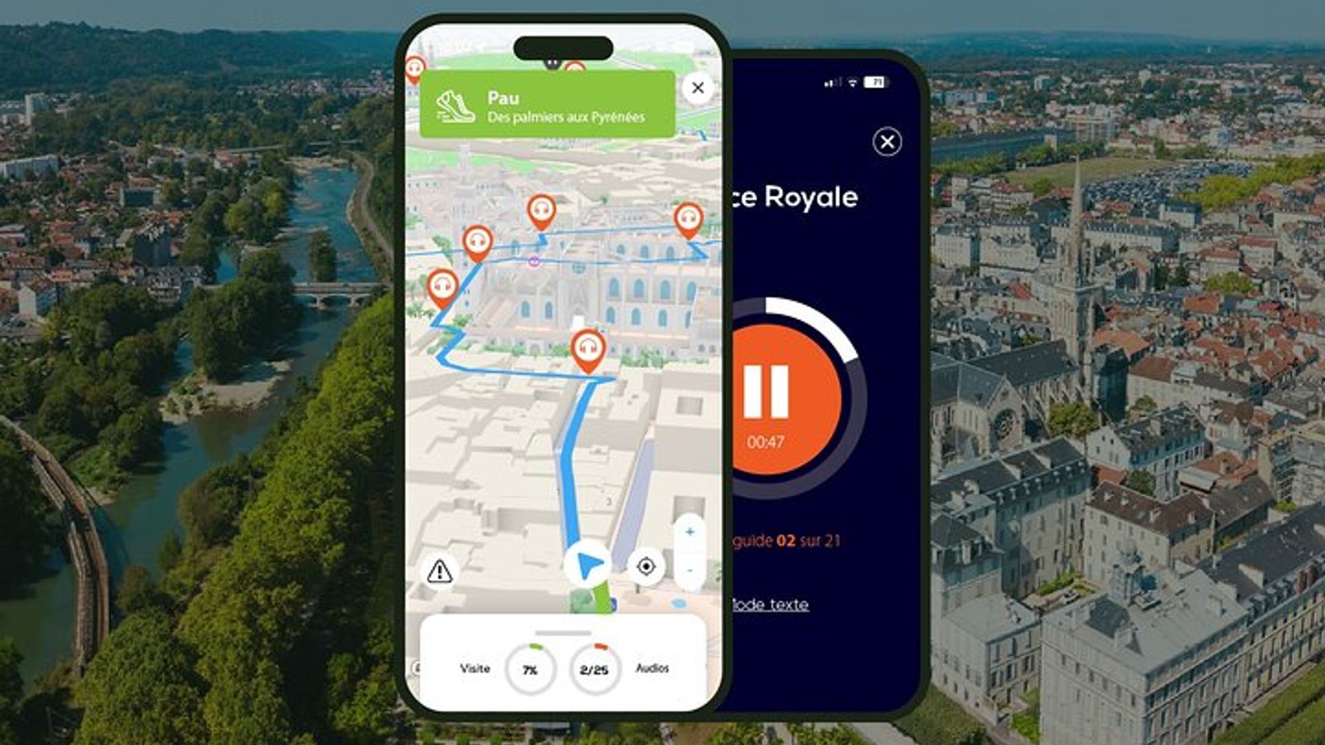 Pau Visite audioguidée à pied 1h40 et 18 commentaires audios
