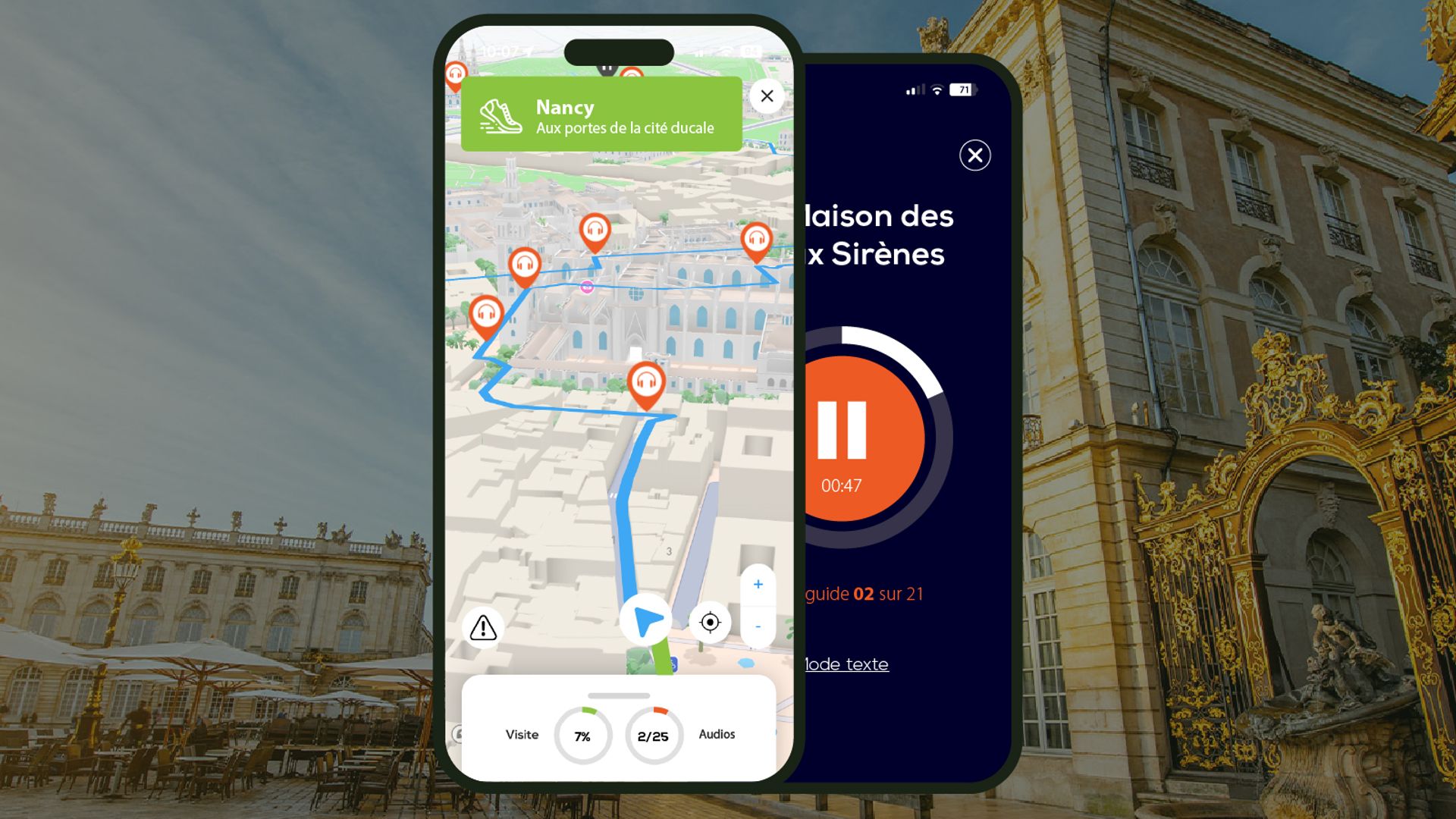 Nancy: Audio guided walking tour (1h40 - 27 audio comments)