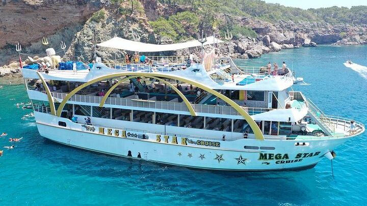 Kemer Mega Star Boat Trip With Hotel Transfer and Lunch