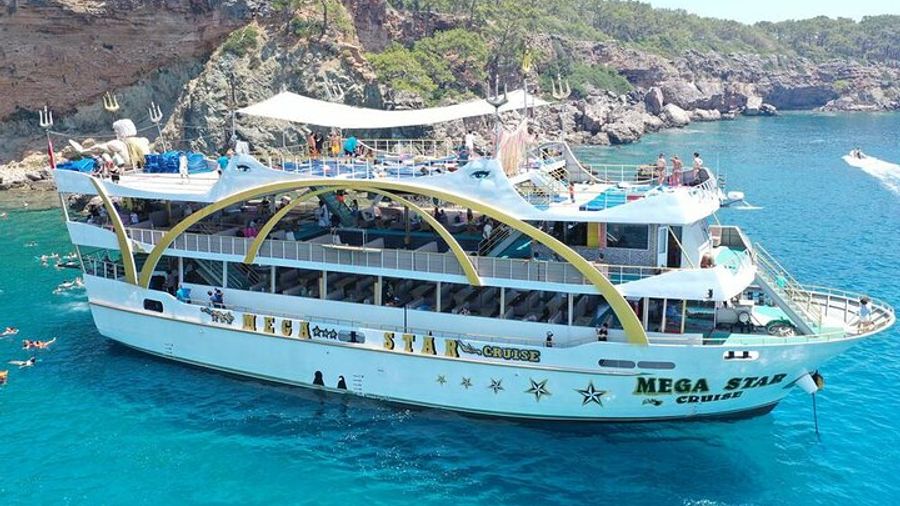 Kemer Mega Star Boat Trip With Hotel Transfer and Lunch
