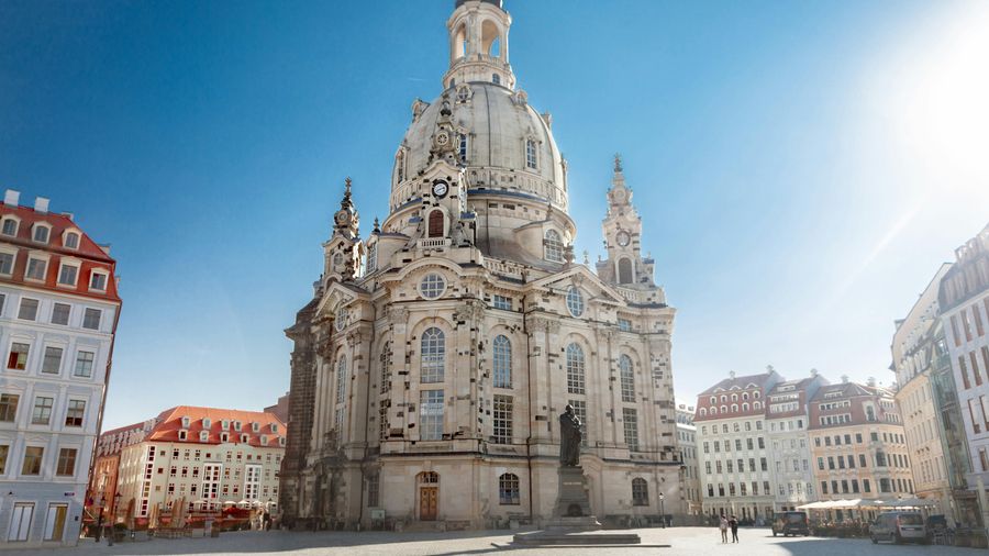 Dresden walking tour with interior visit of the Frauenkirche and Zwinger tour