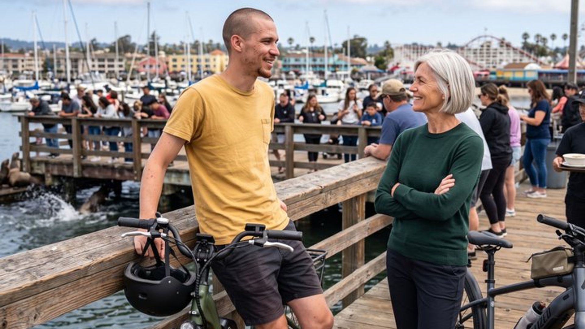 Excursion privée à vélo sur la côte et le port de Santa Cruz E
