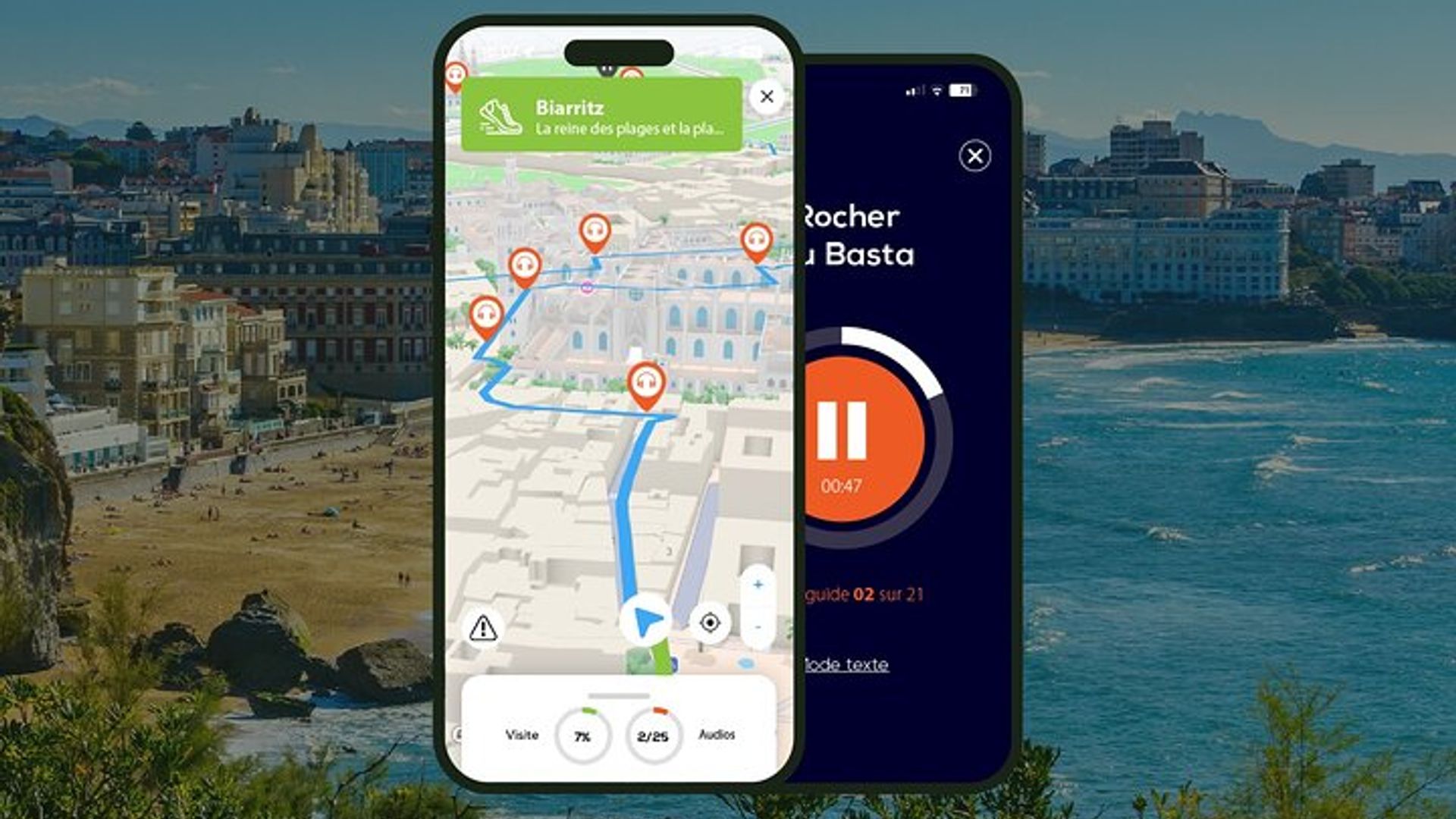 Biarritz: Audiogeführter Stadtrundgang, 1 Stunde 50 Minuten und 16 Audiokommentare
