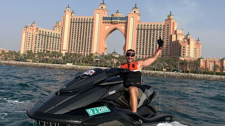 A shared, two-seater jet ski tour in Dubai