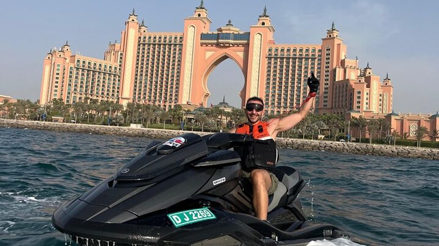 A shared, two-seater jet ski tour in Dubai