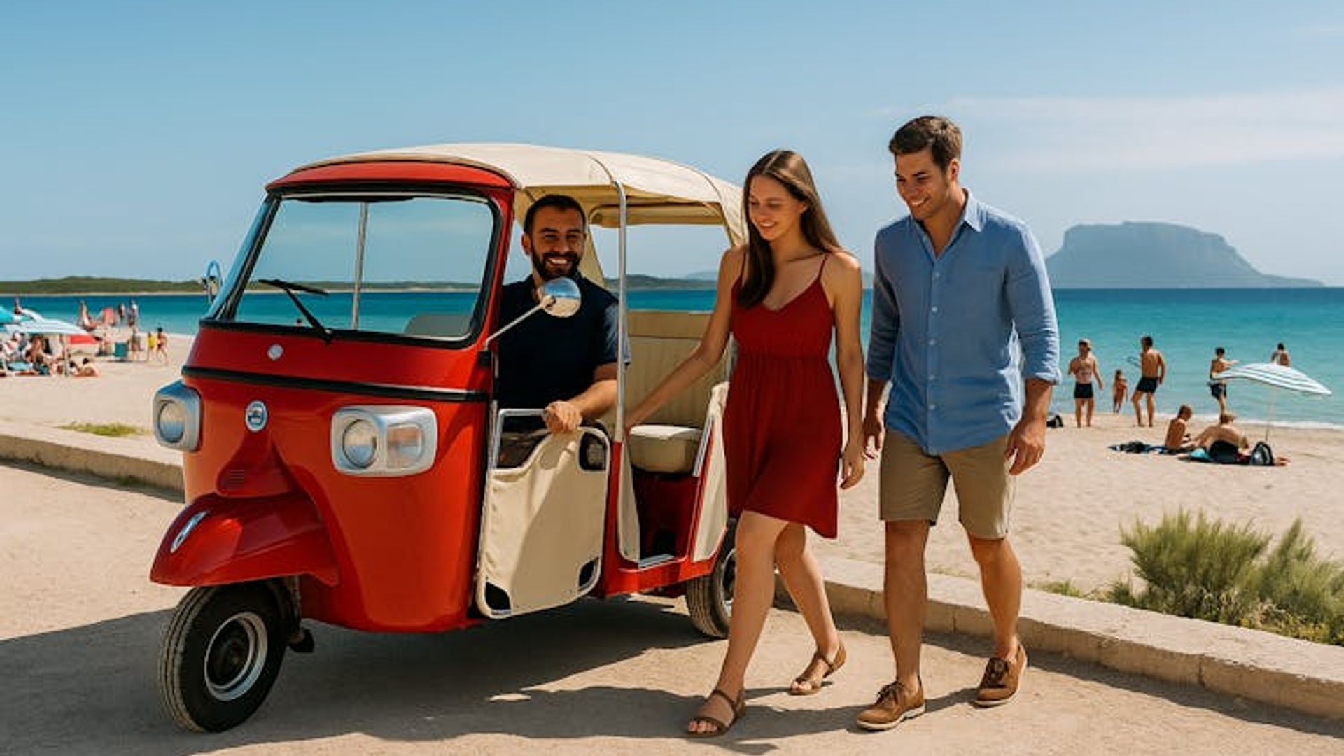 Tour durch Olbia in Tuk-Tuk mit Stopp am Strand von Pittulongu
