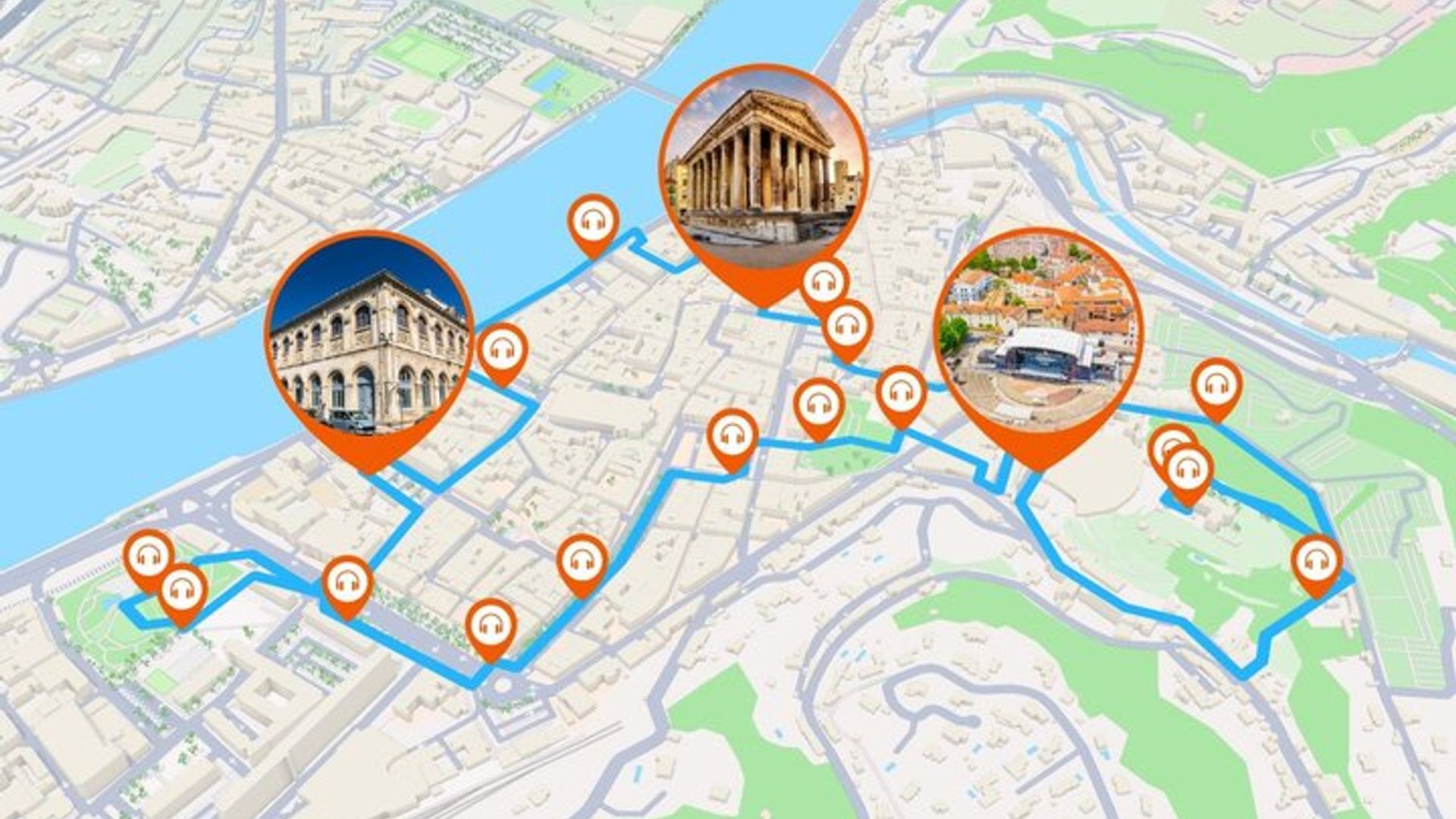 Wien (Frankreich) Audioguide-Stadtrundgang, 1 Stunde 40 Minuten und 19 Kommentare