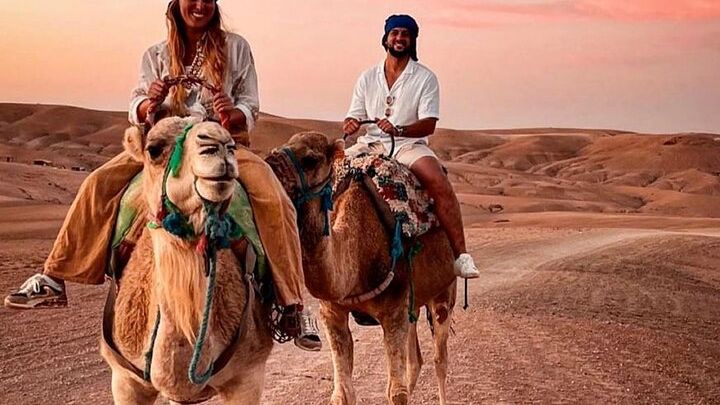 Sunset & Dinner in Desert Agafay Marrakech with Camels