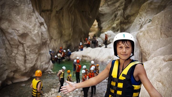 Canyoning and Rafting Adventure incl. Lunch from Side