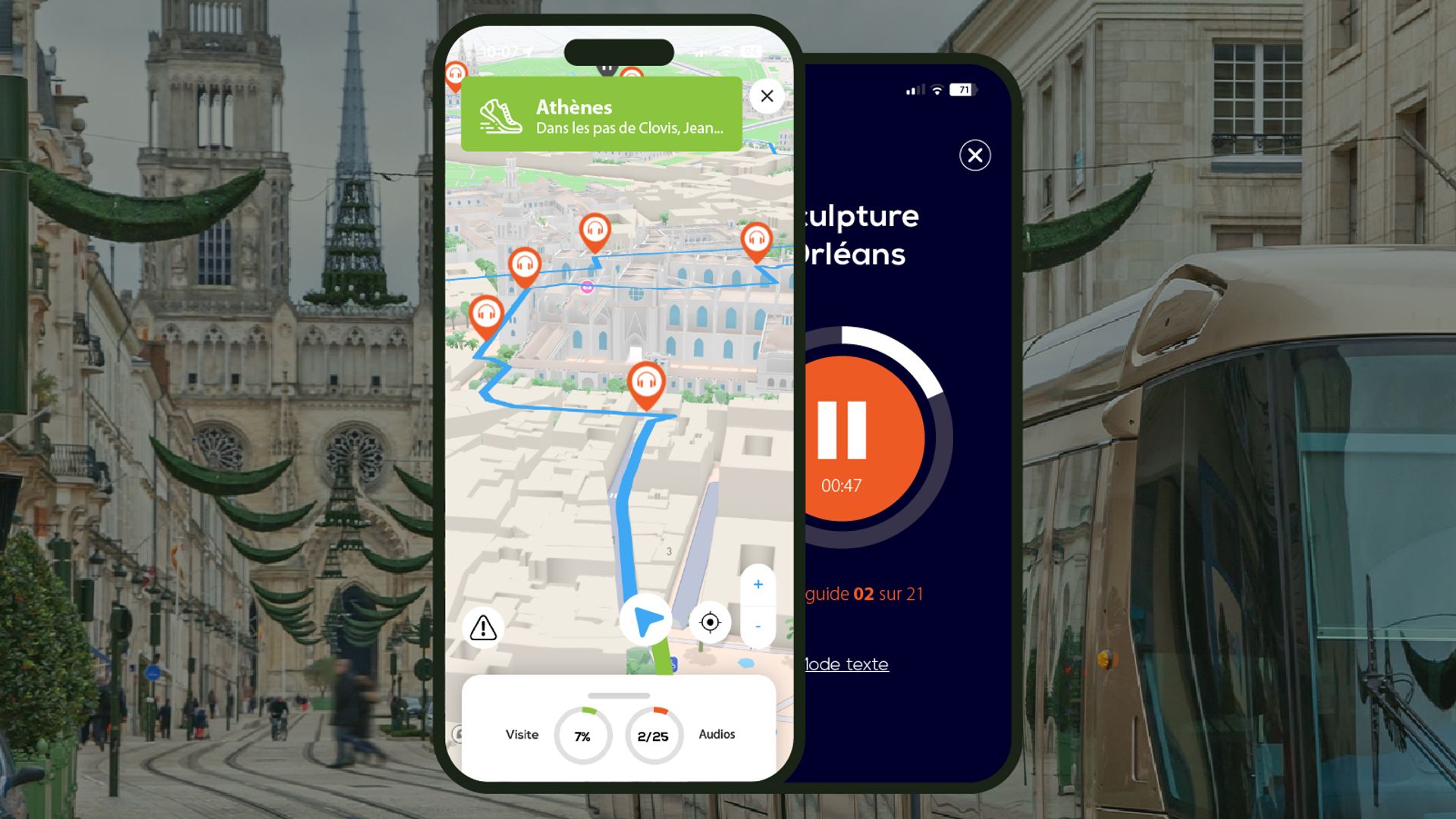 Orleans: Audio Guided Walking Tour (1h50 - 23 audio comments)