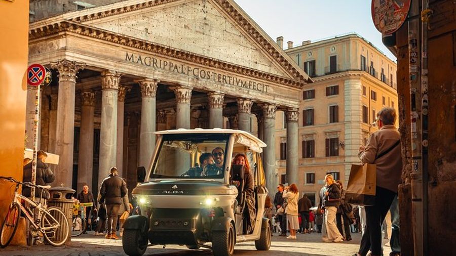 Rome Private Golf Cart Highlights Tour with Hotel Pickup
