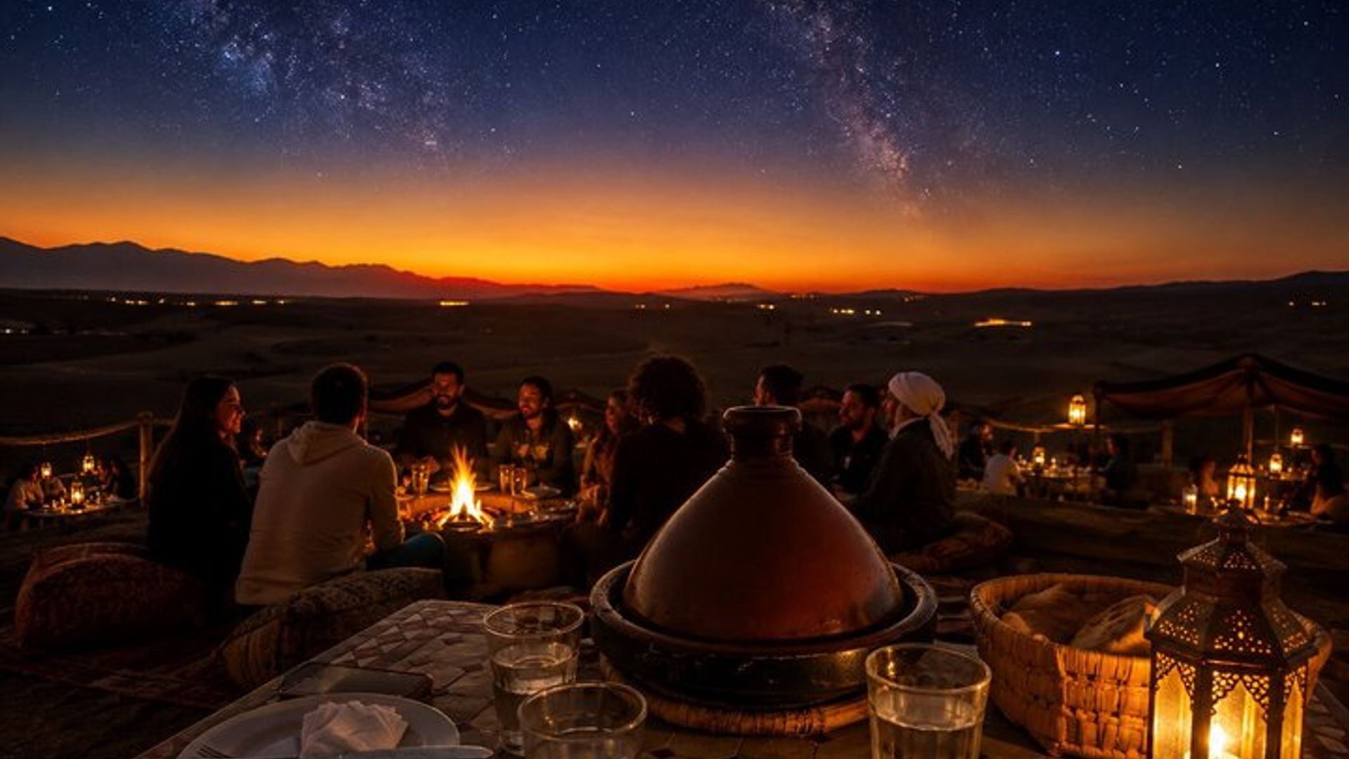 Marrakech : Coucher de soleil, dîner spectacle et observation des étoiles dans le désert d'Agafay