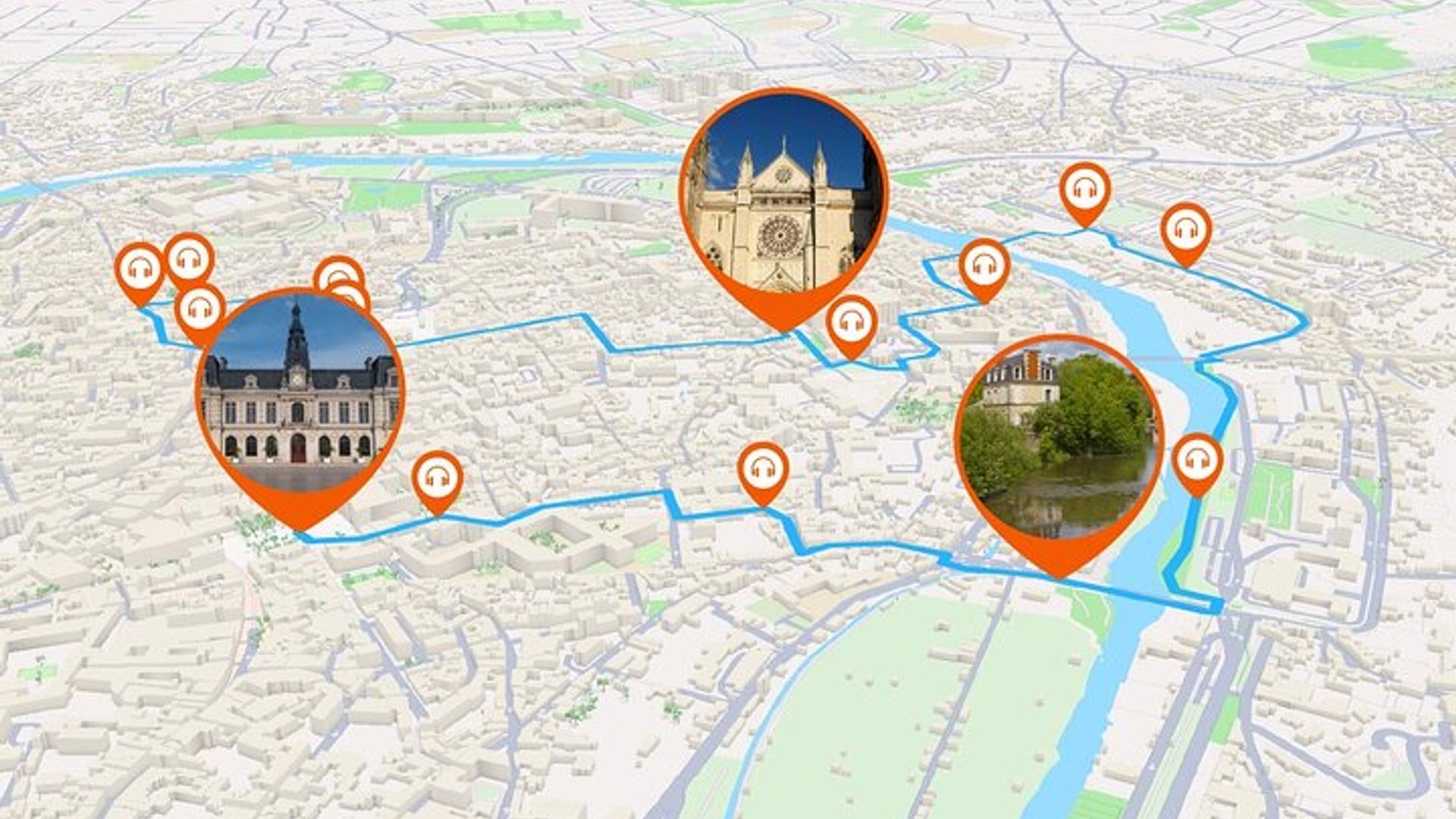 Poitiers Audio guided walking tour 2h00 and 16 audio commentary