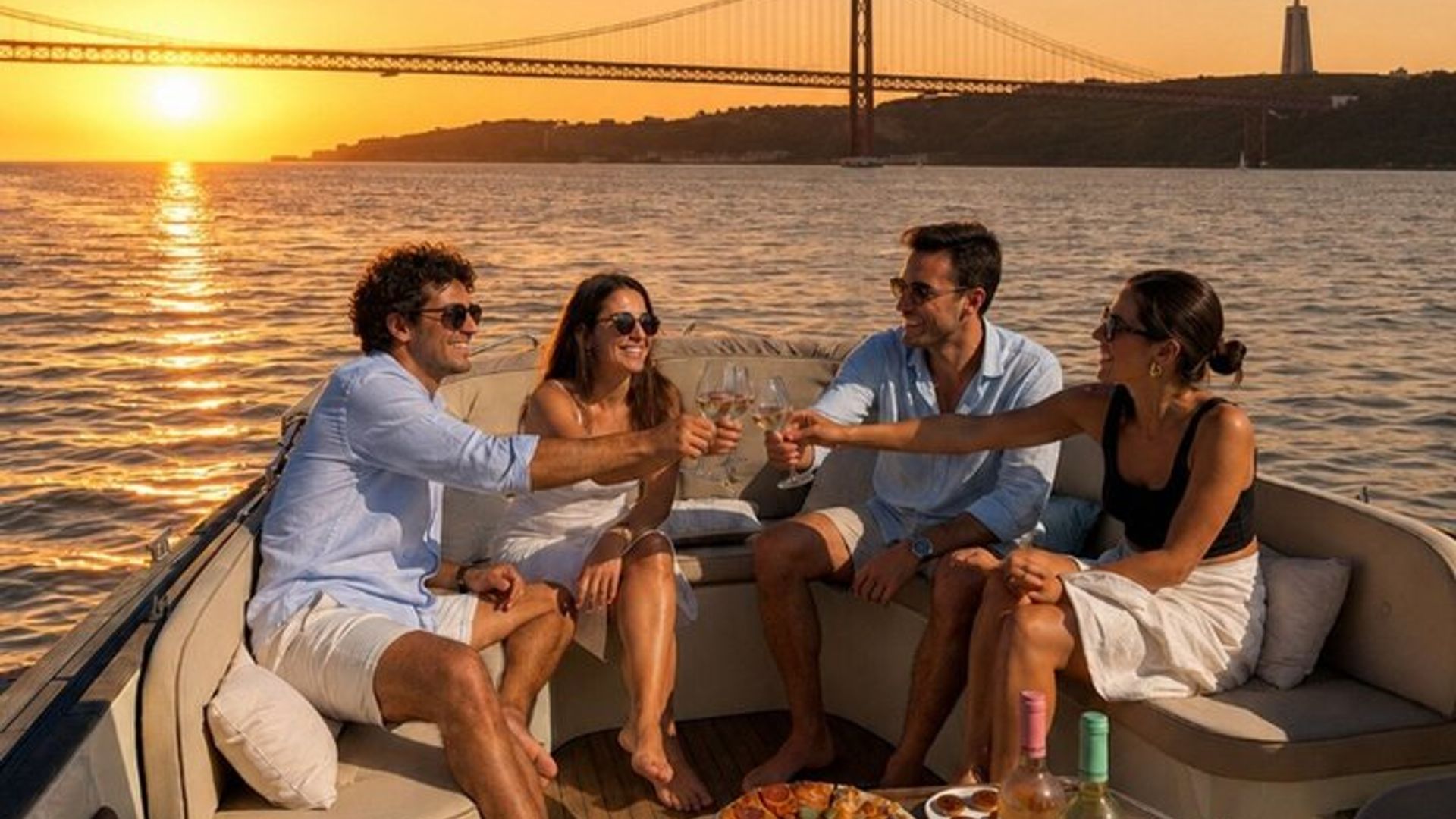 Crucero en barco por el Tajo para grupos pequeños con pizza y barra libre