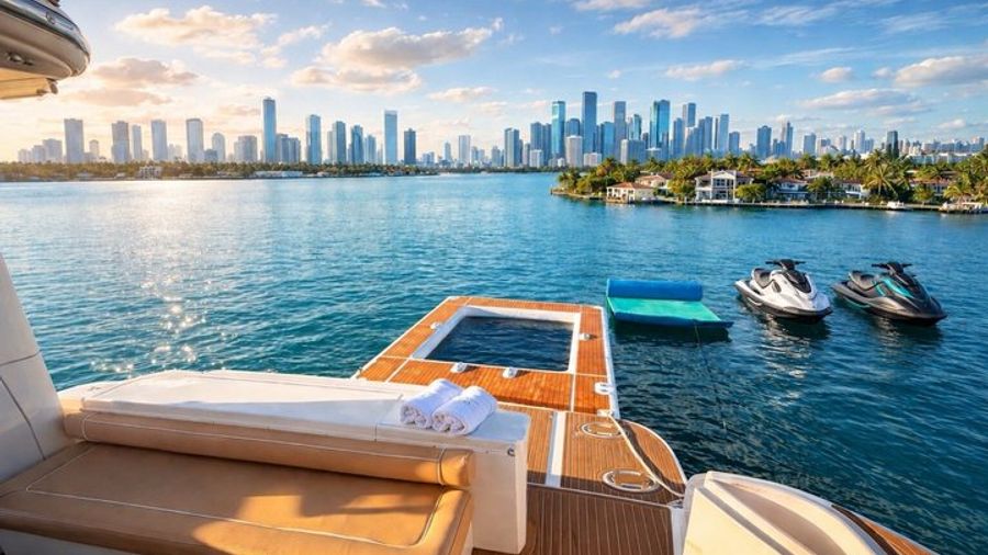 Brickell and Islands Luxury Yacht Rental with 2 Free Jet Skis