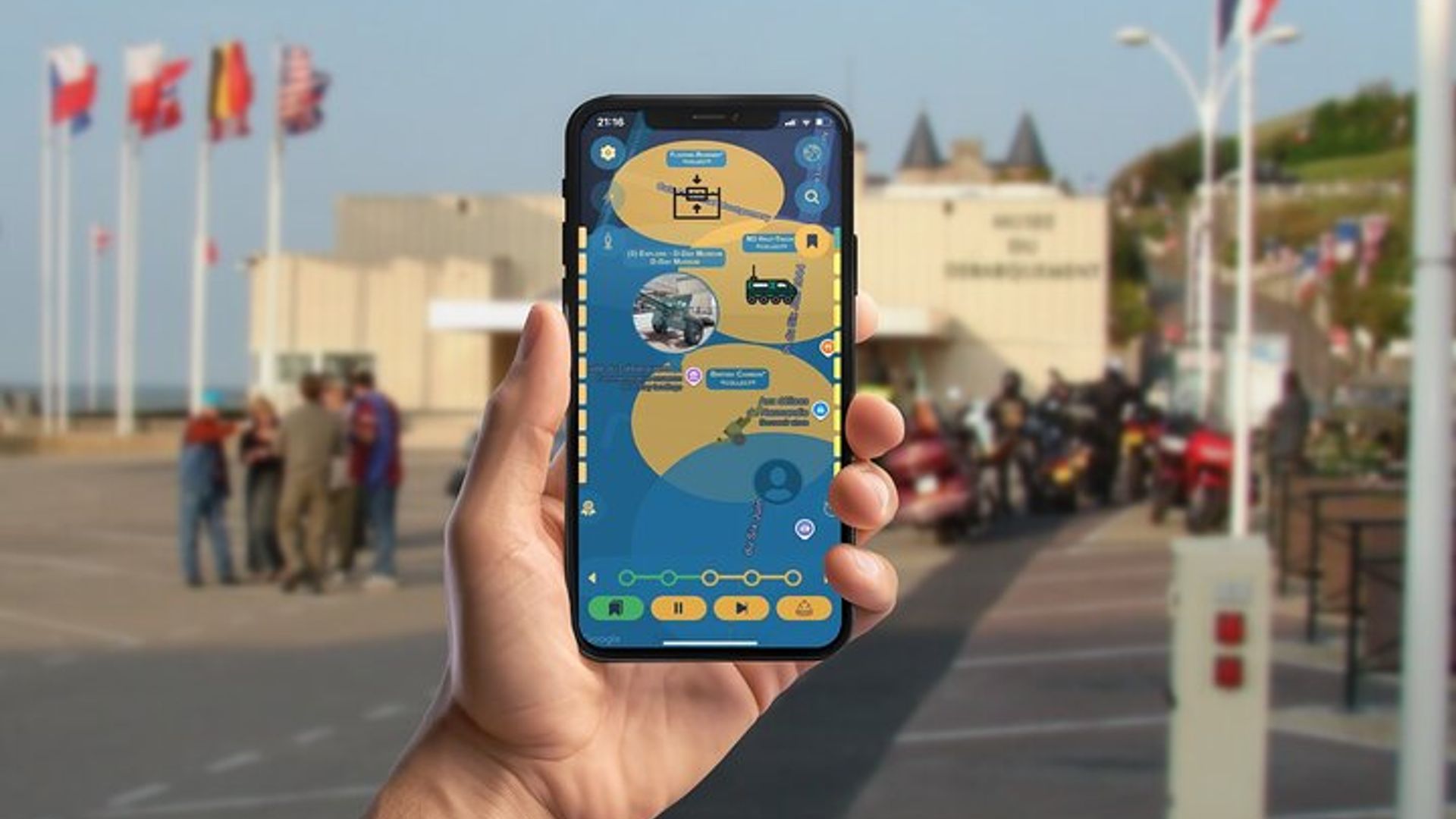 L'application GPS de débarquement allié Tour à pied Jeu mobile