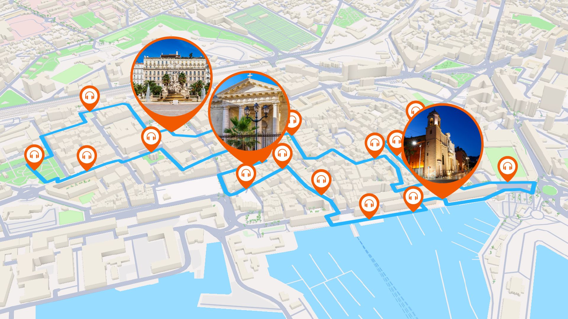 Toulon: Audio guided walking tour (1h50 - 19 audio comments)