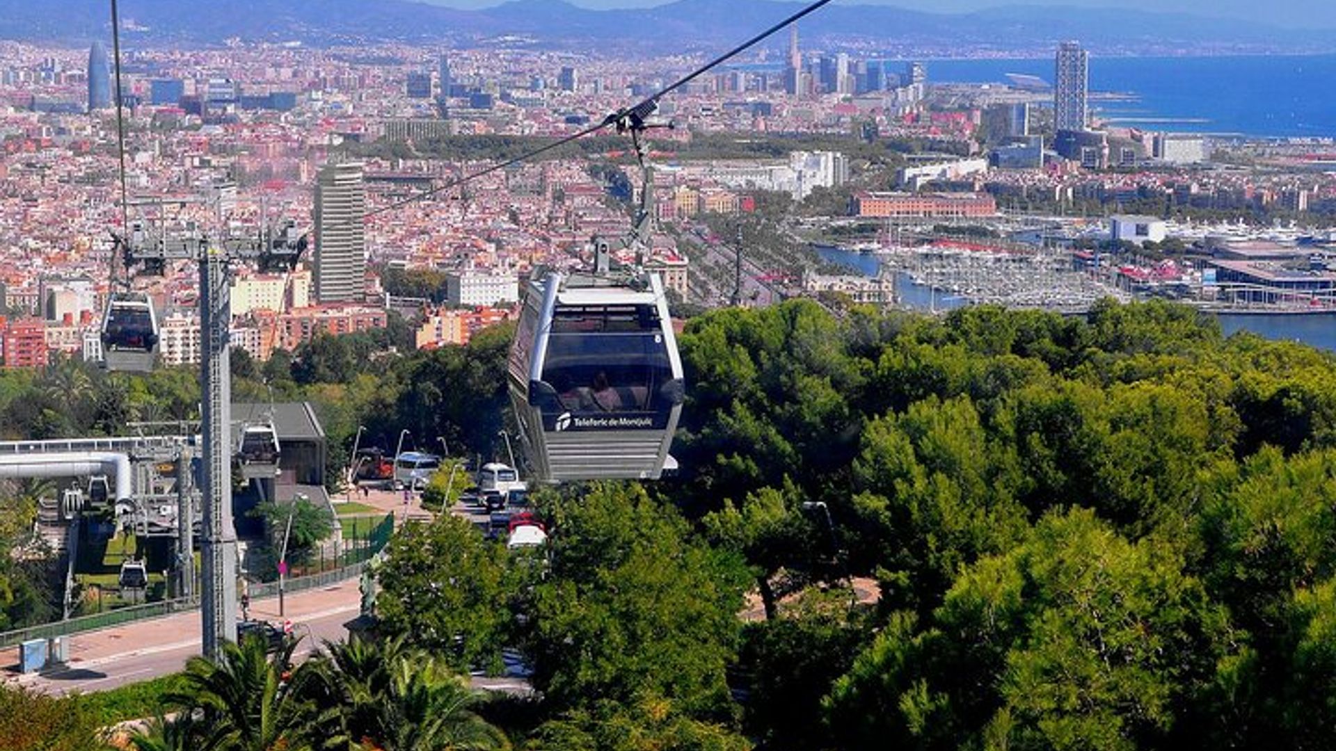 Reserved Entrance to Montjuic Castle with Cable Car in Barcelona