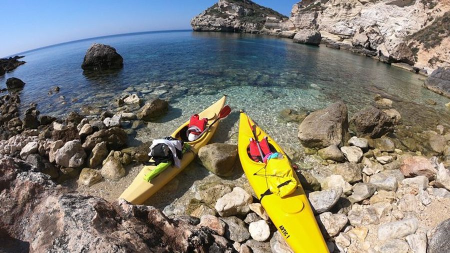 Exclusive Private Kayak Tour at Devil's Saddle in Cagliari