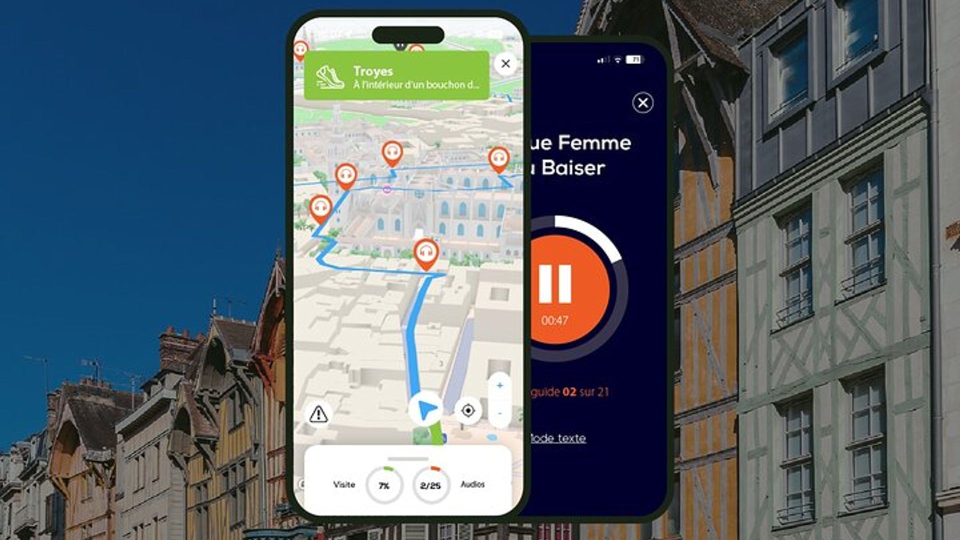 Troyes: Audiogeführter Stadtrundgang, 1 Stunde 40 Minuten und 25 Audiokommentare