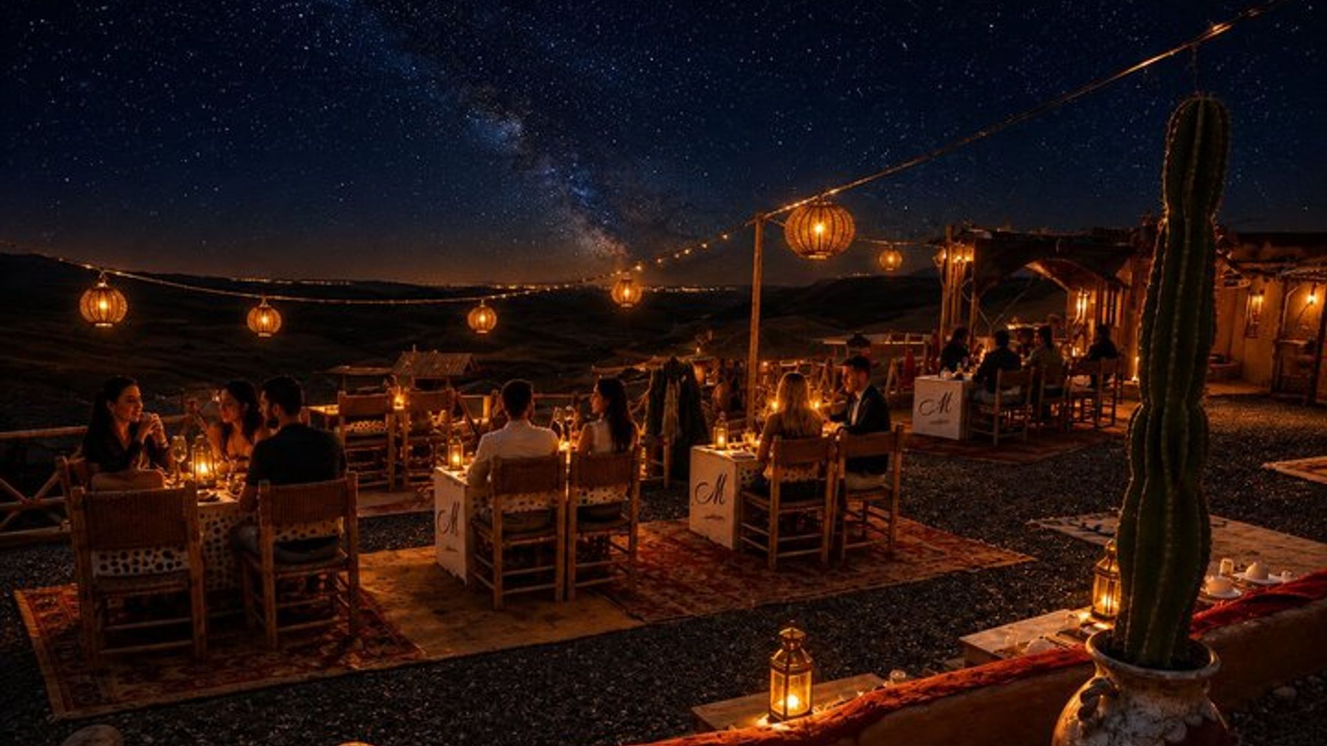 Marrakesch : Sonnenuntergang, Abendessen und Sternenbeobachtung in der Agafay-Wüste