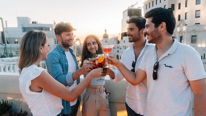 Madrid Local Tapas and Wine Tour with Drinks and Rooftop Views