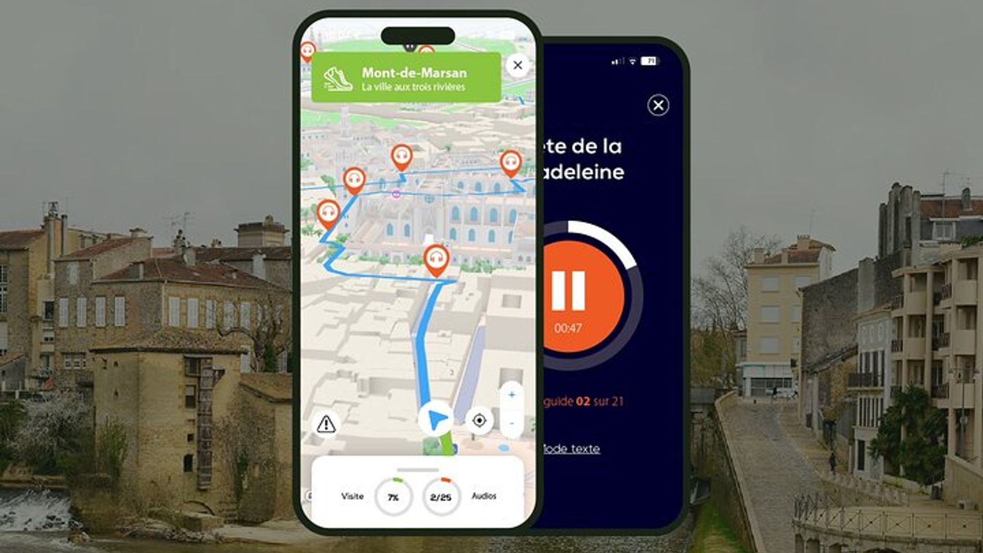 Mont de Marsan: visita a pie audioguiada de 1 hora con 20 comentarios