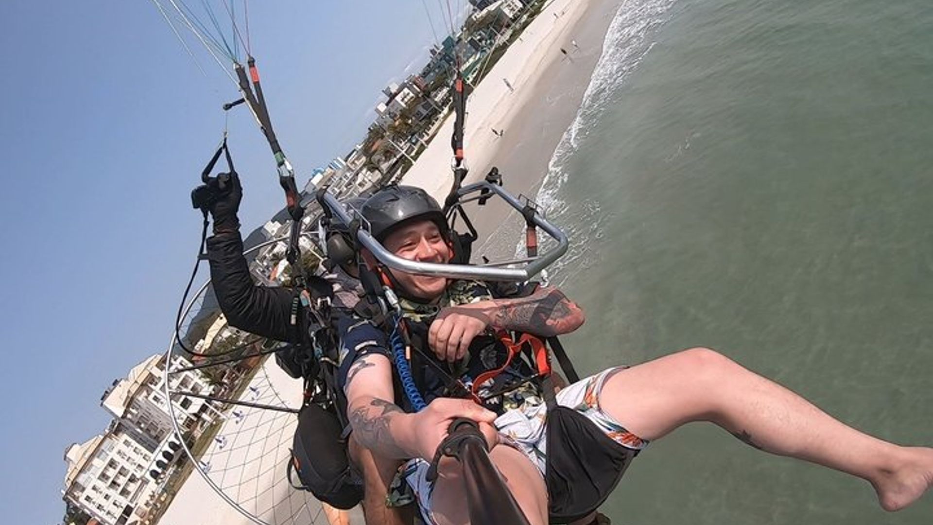 Double pararamotor flight in Florianópolis Brazil