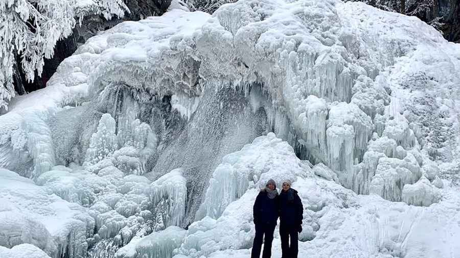 Chugach State Park Winter Waterfall Walk