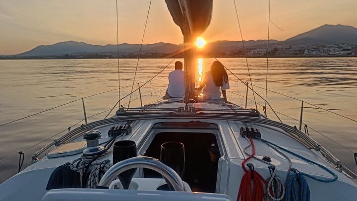 Sunset on Private Sailing boat Puerto Banus Marbella (10 pax)