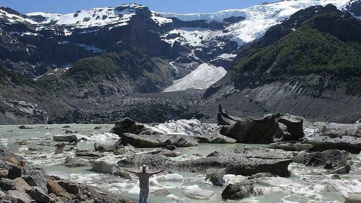Cerro Tronador With Ventisquero Negro Glacier From Bariloche