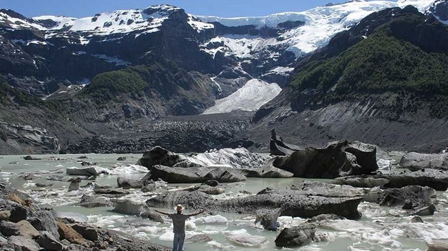 Cerro Tronador With Ventisquero Negro Glacier From Bariloche