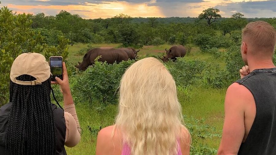 Rhino Game Drive in Mosi-oa-Tunya National Park