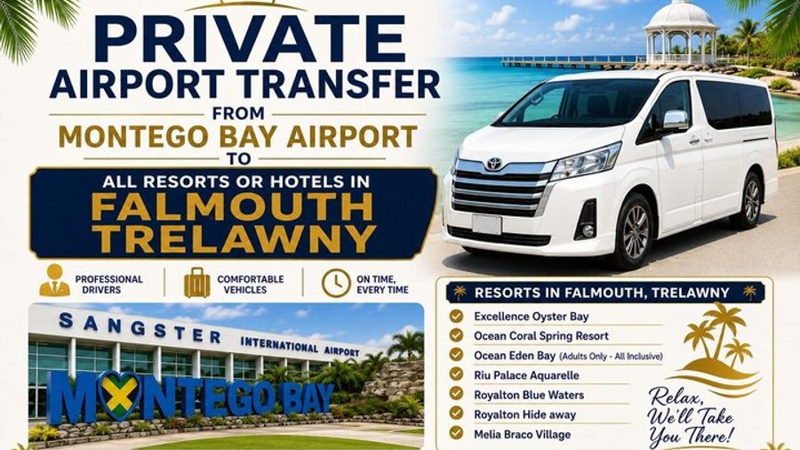 Private Airport Transfer to all resorts in Falmouth, Trelawny