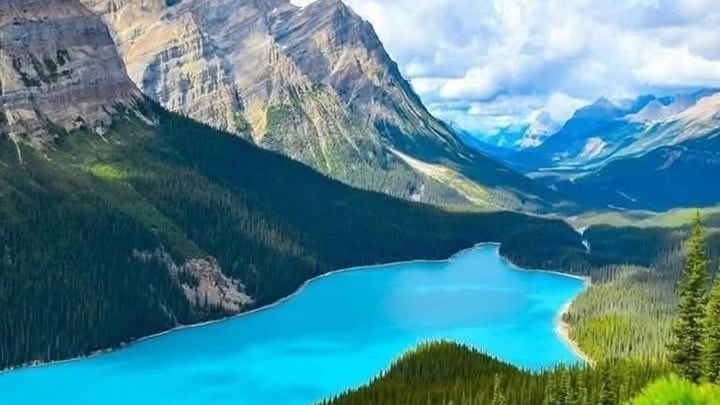 Columbia Icefield and Peyto Lake with Crowfoot Glacier