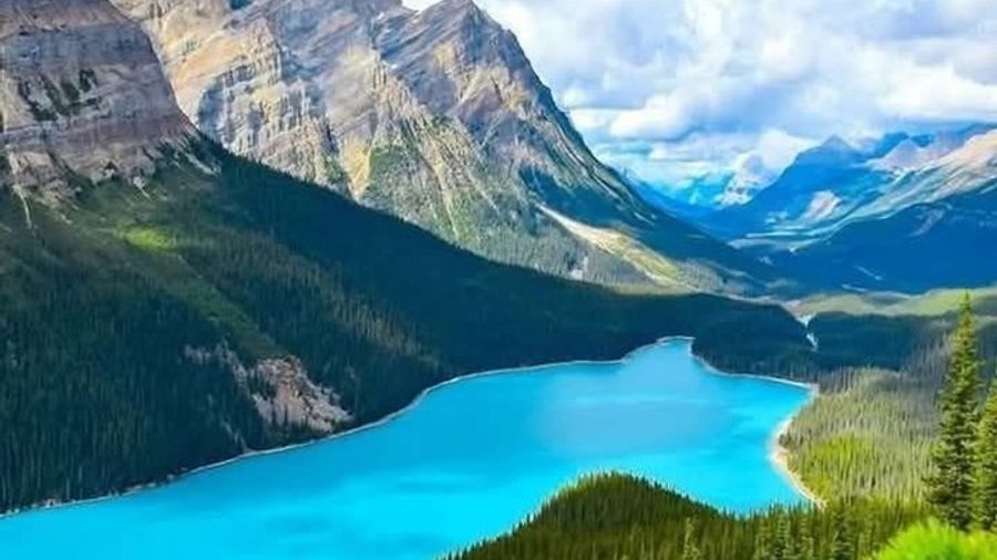 Columbia Icefield and Peyto Lake with Crowfoot Glacier