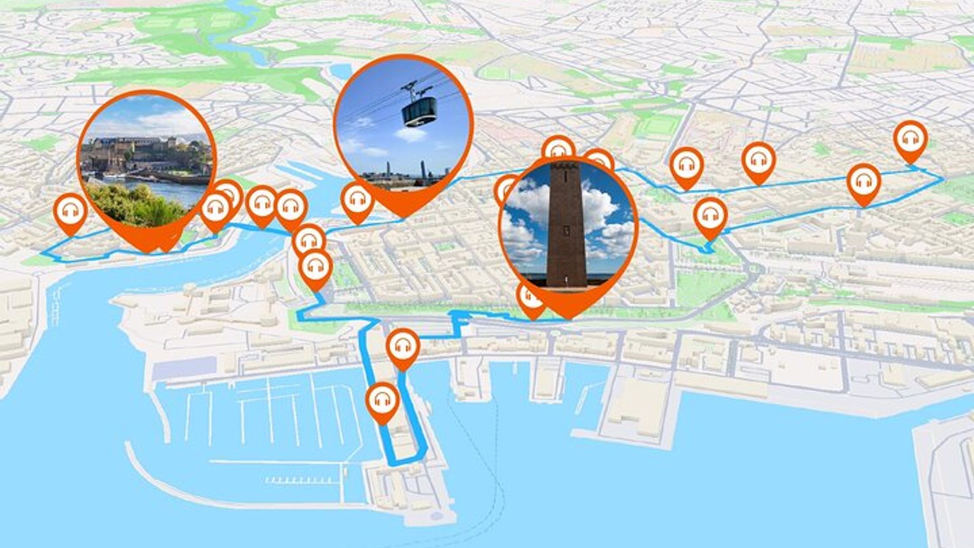 Brest 3.5-hour audio guided walking tour and 27 audio commentaries