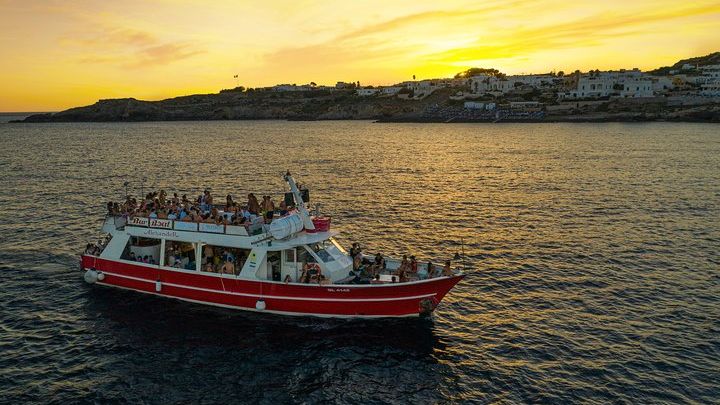 Boat Party at Sunset in the Waters of Salento with Drink