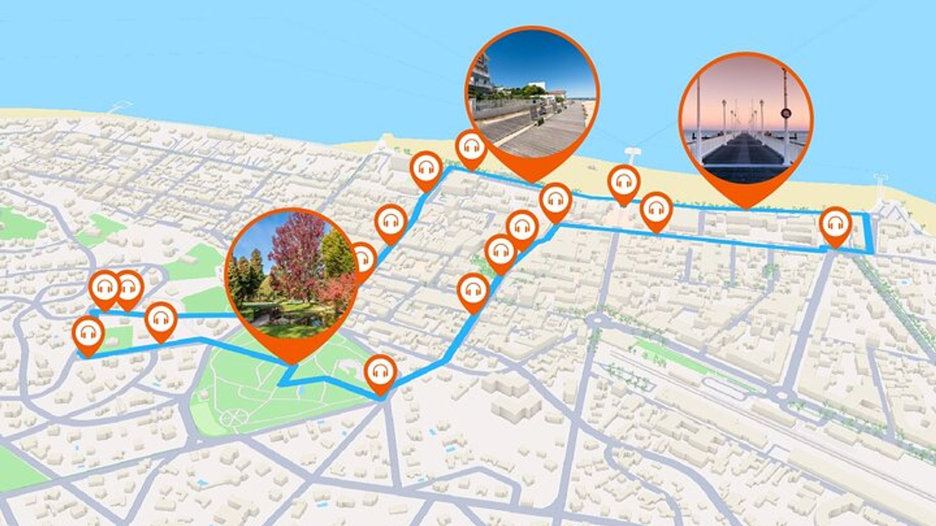 Arcachon 1.5 hour audio guided walking tour and 19 audio commentaries