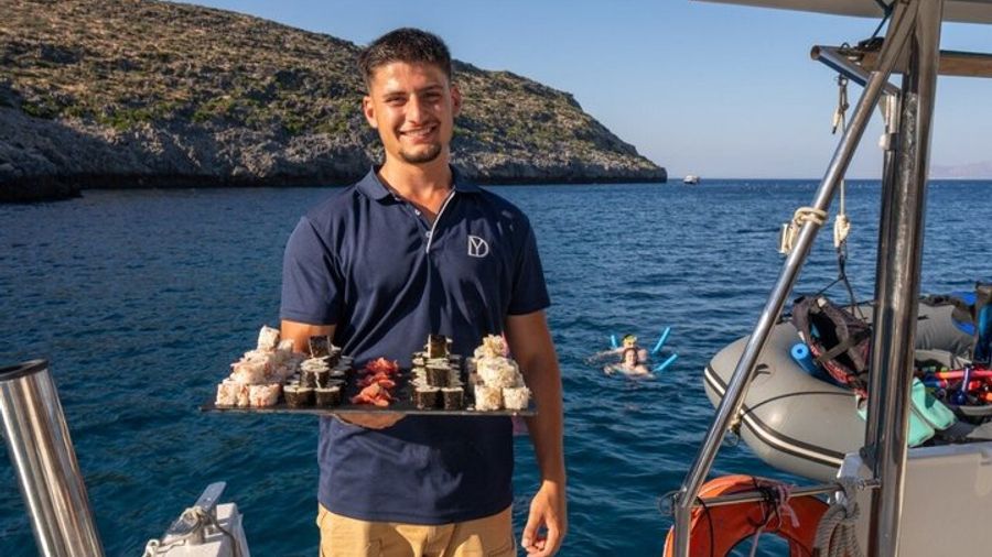 Chania Old Port Sunset Catamaran Cruise - Prosecco & Snacks