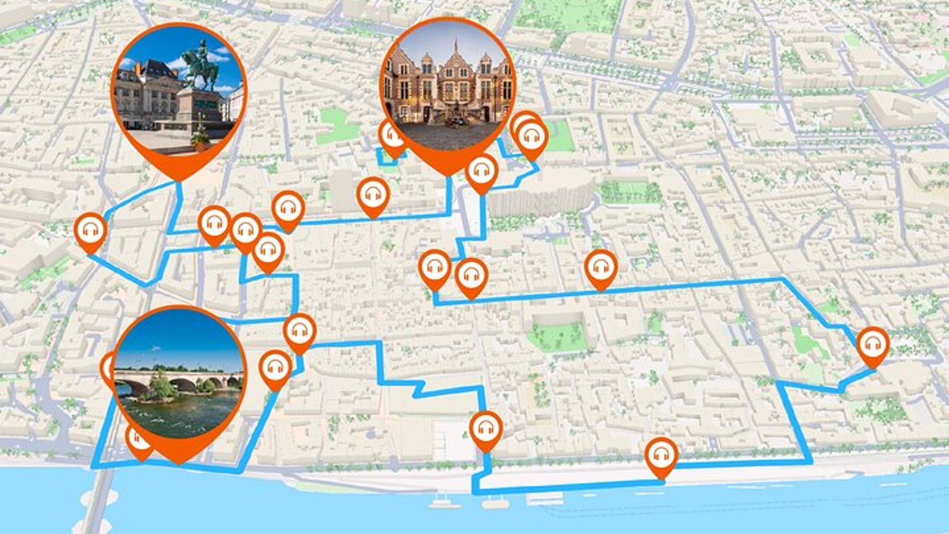 Orleans Audio Guided Walking Tour 1h50 and 23 Audio Comments