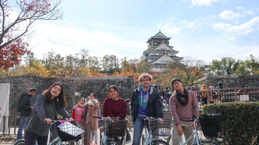 Osaka Castle Small-Group Bike Tour With Lunch