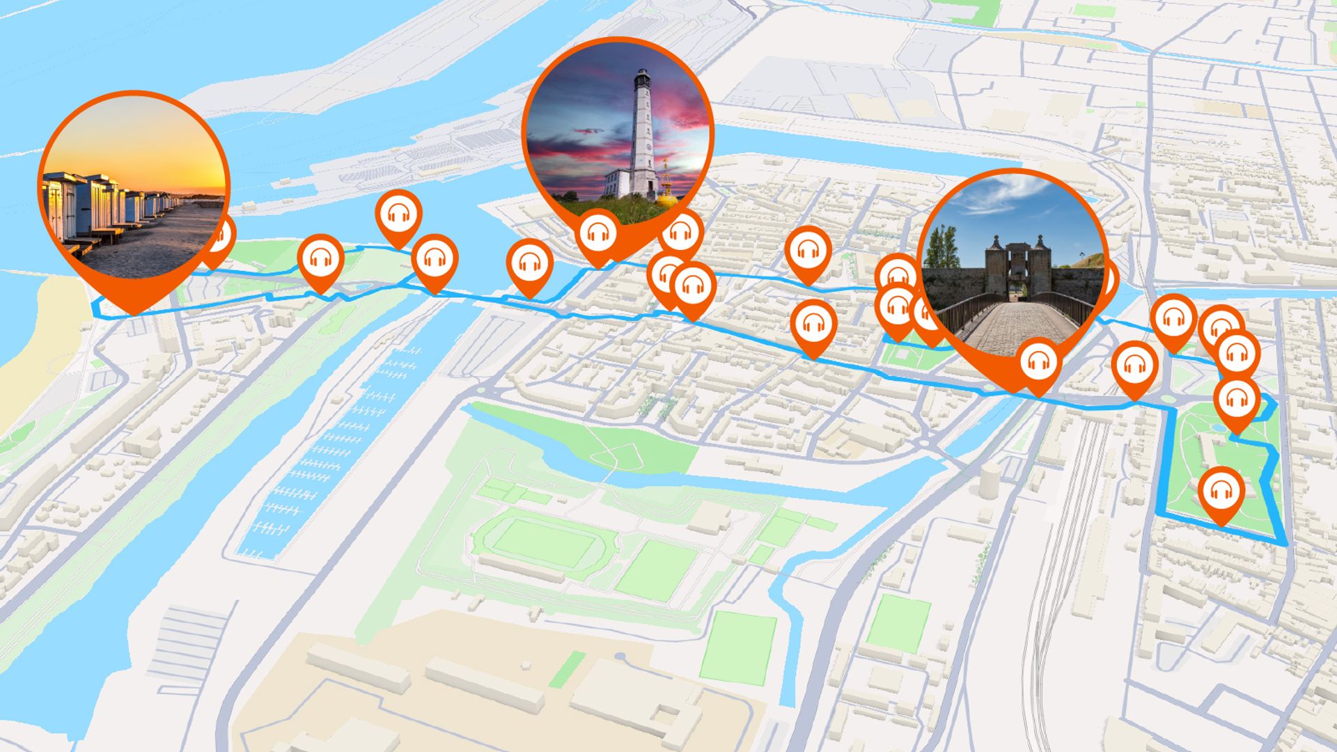 Calais: Audio Guided Walking Tour (2:15 - 24 audio comments)