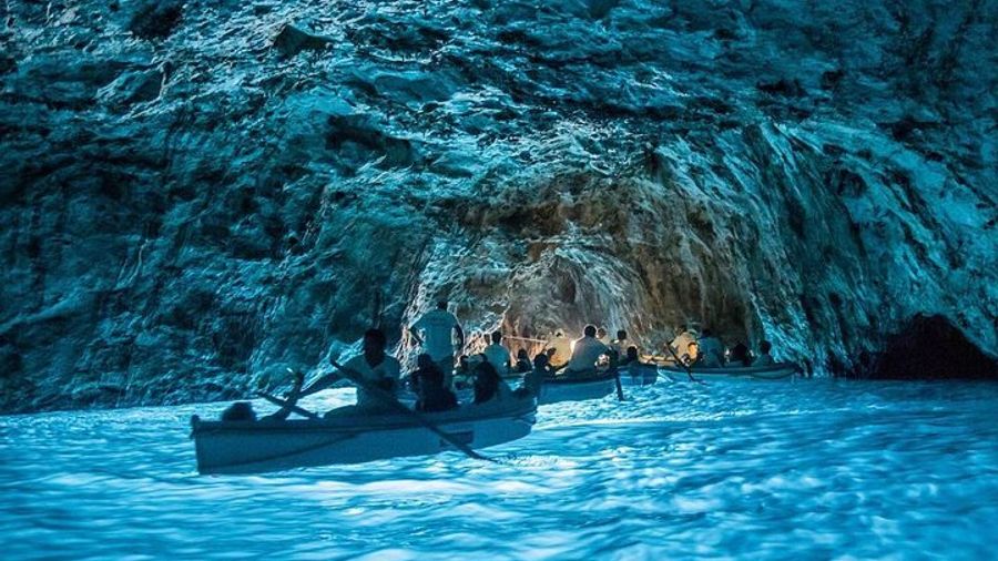 A half-day private boat tour of Capri, led by a skipper