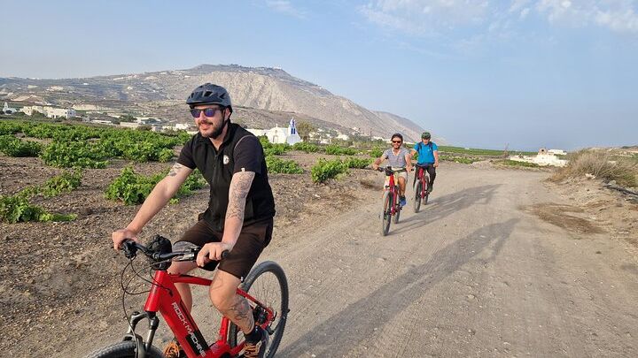 Santorini Small-Group Guided E-Bike Tour Including Tomato Museum